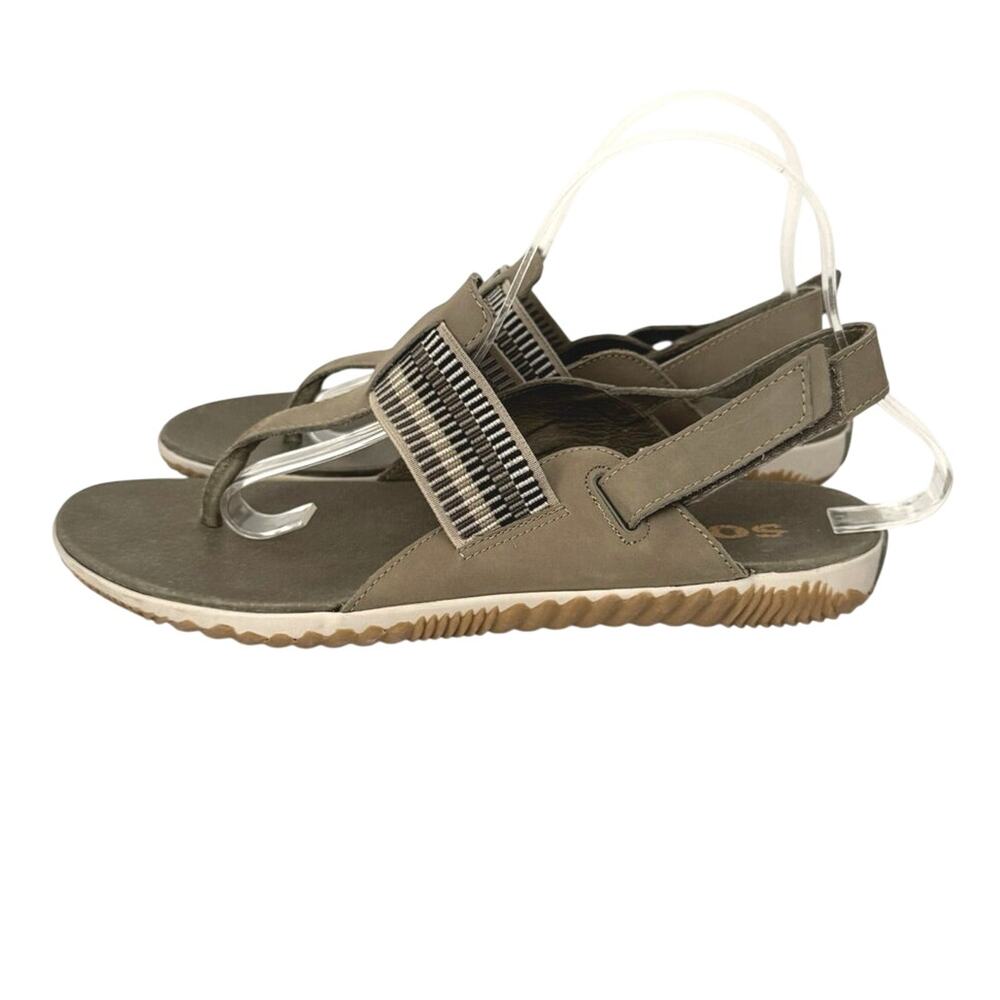 Sorel Women’s Size 10.5 Out 'N About Sandals Back Strap Toe Post Sage Grey - Picture 4 of 10